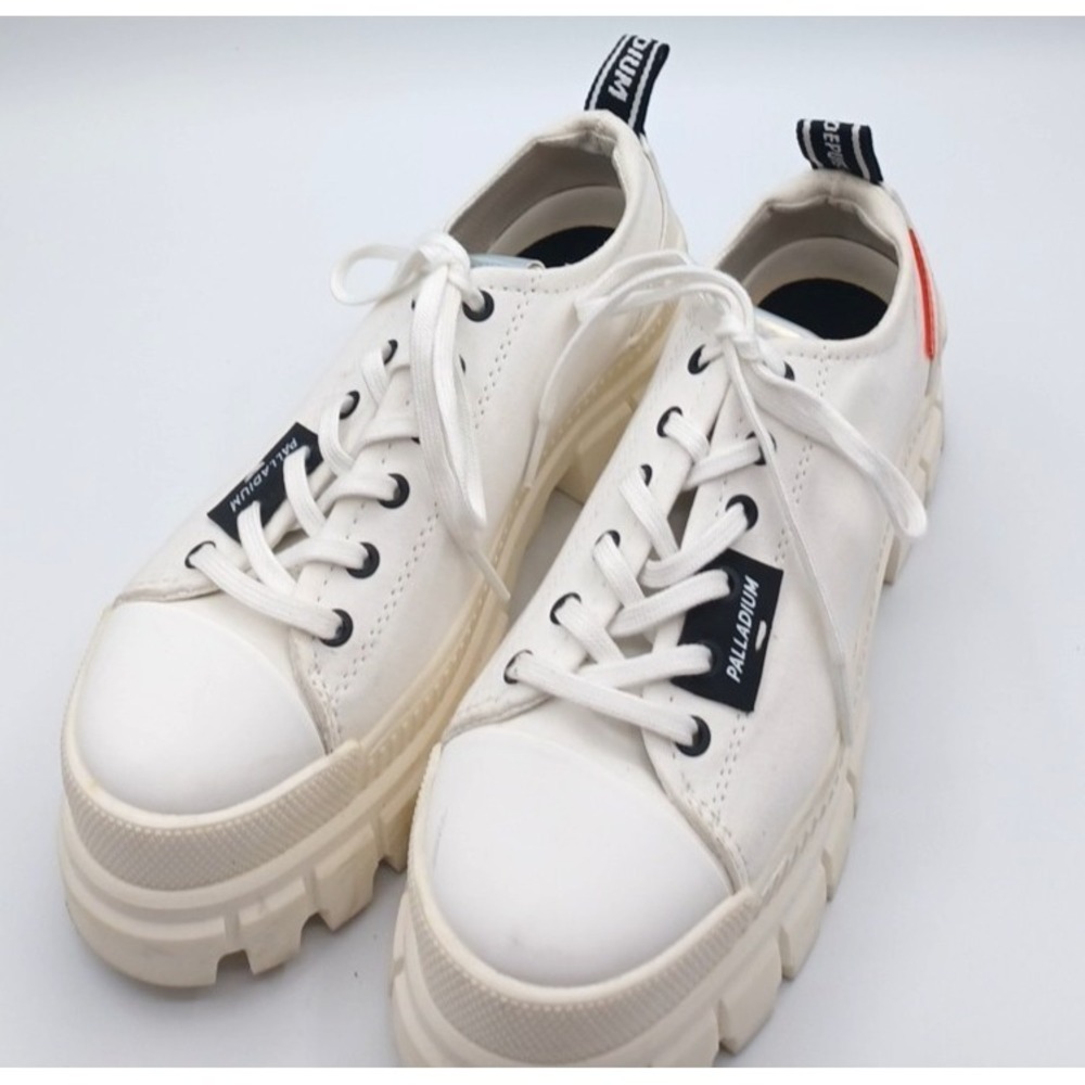 Palladium‎ Womens Chunky Sole Platform Lace Up Sneakers White Size 6